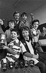 Barrhead News: St. John's Primary pupils with strips and trophies. 24th March 1983.