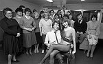 Barrhead News: Singing telegram for 21st birthday at Barrhead Unemployment Office (Job Centre) in Barrhead. 22nd March 1983.