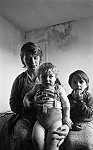 Barrhead News: The Fell family of Lea Avenue, Neilston in their damp house.28th March 1983.