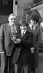 South Side News: The Rotary Club present public speaking trophy to Shawlands Academy. 30th April 1983.