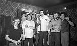 Barrhead News: Demonstration by champion darts player at the Flying Horse Pub in Barrhead. 31st March 1983.
