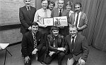 Barrhead News: Retiral of Ian Wilson from Barrhead Fire Station at Barrhead Sports Centre. 15th April 1983.