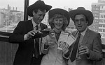 Scottish Airports: Winners of airline tickets presented by Andy Cameron at the Hilton Hotel, Glasgow. 25th April 1983.