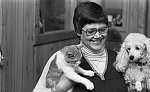 Barrhead News: Myra and Archie Pollok owners of Myras Canine Beauticians in Cross Arthurlie Street. 25th April 1982.