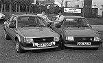 Paisley Gazette: The Sutton driving school with cars and instructors. 26th April 1983.